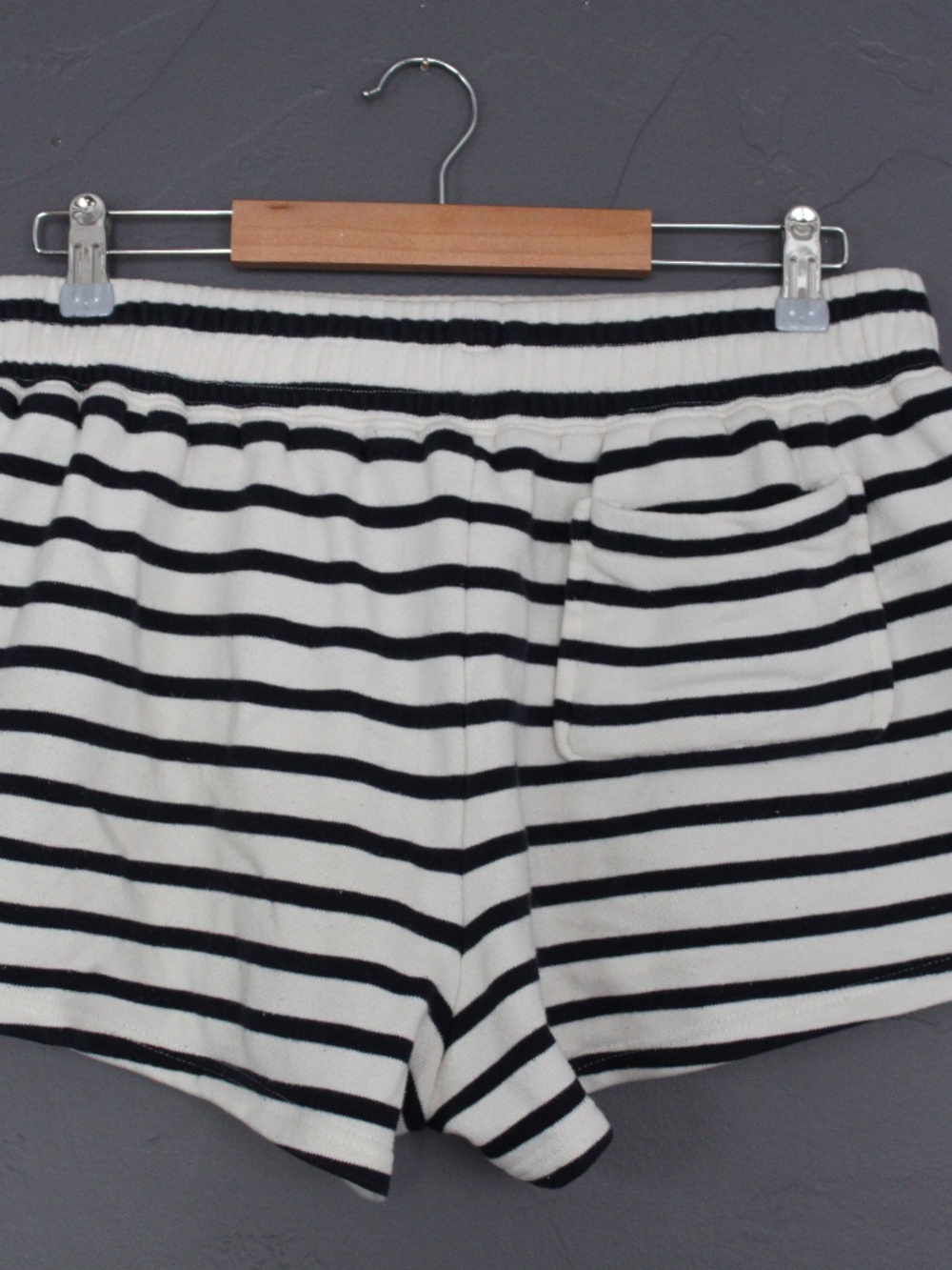 MIOU MUSE Black and Cream Striped Cotton Pull-On Shorts
